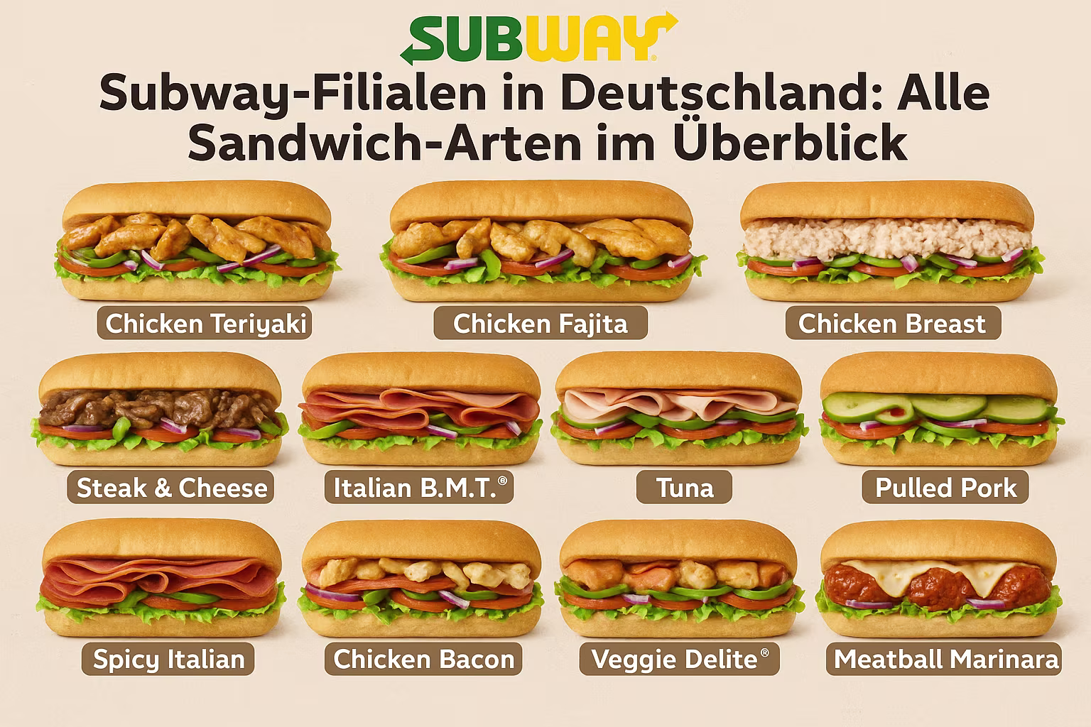 Subway Filialen in Deutschland