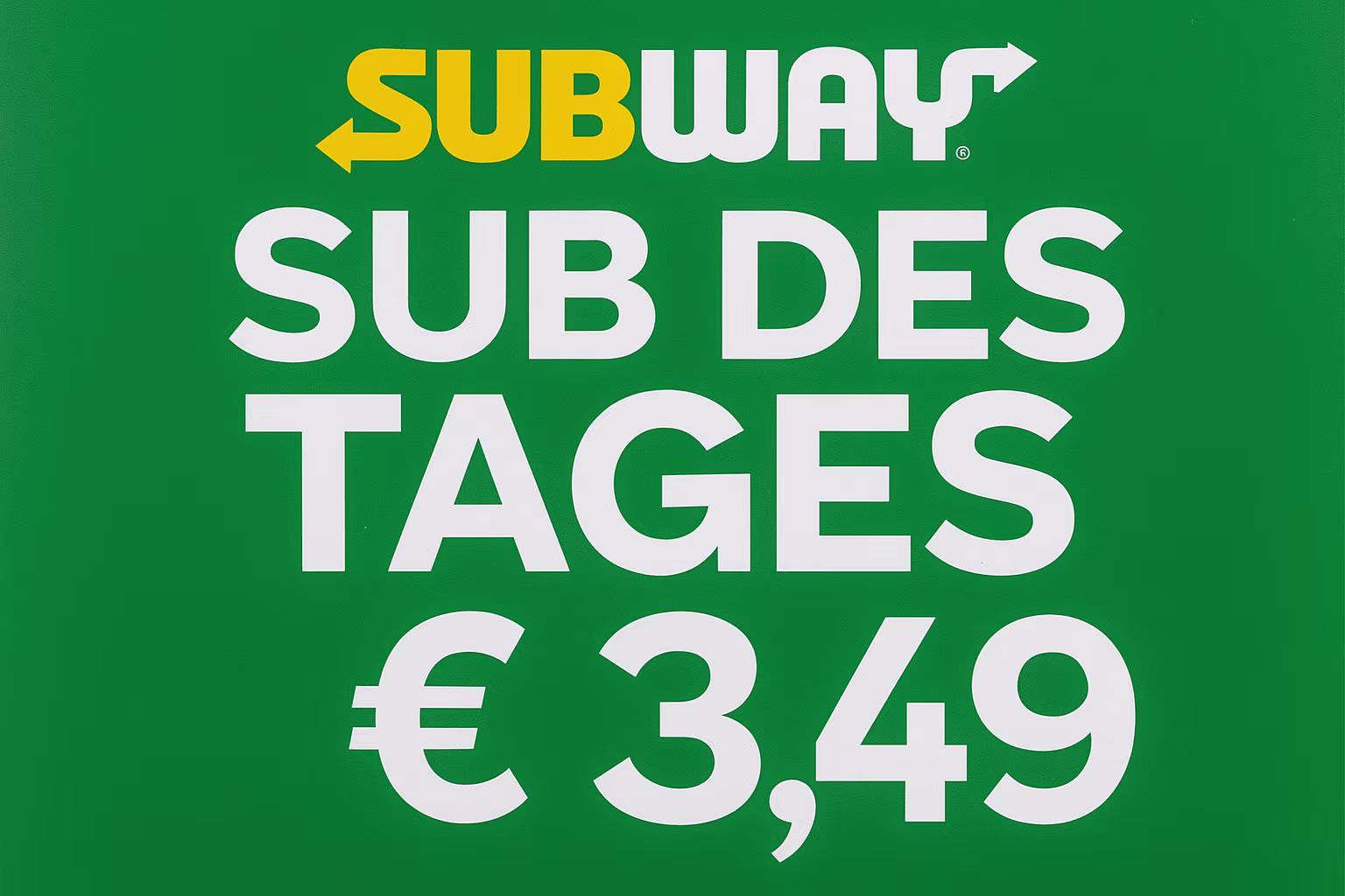 Subway Sub des Tages Preis